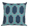 Clearance Teal, Navy and White Indoor-Outdoor Throw Pillow