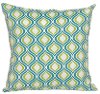 Teal, Green and White Indoor/Outdoor Throw Pillow