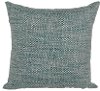 Teal, White and Navy Woven Indoor/Outdoor Throw Pillow