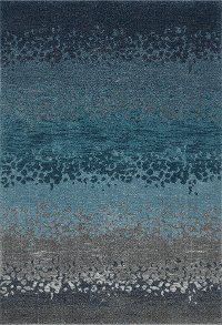 8 x 11 Large Ombre Blue and Gray Area Rug - Geneva