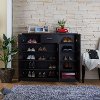 YNJ-1504C5 Espresso 10-Shelf Shoe Cabinet - Augustine