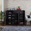 YNJ-1504C5 Espresso 10-Shelf Shoe Cabinet - Augustine