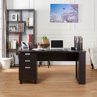 YNJ-1459C5 Desk with Builtin File Cabinet - Brooklyn