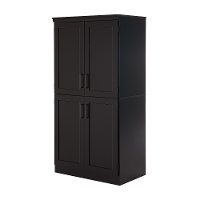 9070971 Black 4-Door Shaker Armoire - Morgan