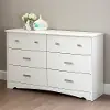 9059010 Tiara White 6-Drawer Double Dresser - South Shore