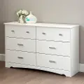 9059010 Tiara White 6-Drawer Double Dresser - South Shore