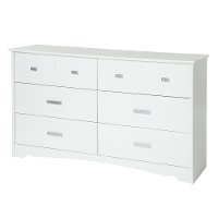 9059010 White 6-Drawer Double Dresser - Tiara-4