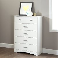 9059035 White 5-Drawer Chest - Tiara