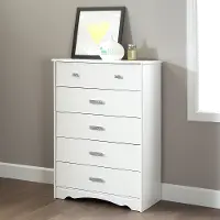 9059035 White 5-Drawer Chest - Tiara
