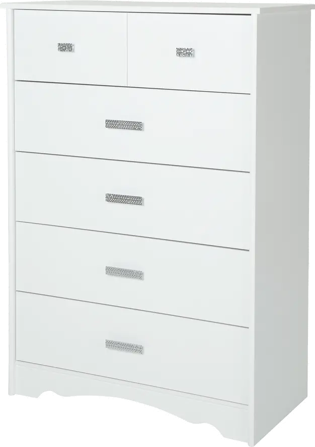 9059035 White 5-Drawer Chest - Tiara-4