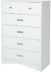 9059035 White 5-Drawer Chest - Tiara-4