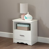 9059062 White 1-Drawer Nightstand - Tiara