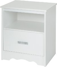 9059062 White 1-Drawer Nightstand - Tiara-2