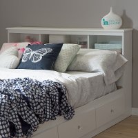 3550093 White Full Size Bookcase Headboard (54 Inch) - Cyrstal-3