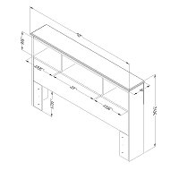 3550093 White Full Size Bookcase Headboard (54 Inch) - Cyrstal-4
