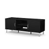 10000 Modern Black 57 Inch TV Stand with Doors - Renta-2