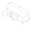10000 Modern Black 57 Inch TV Stand with Doors - Renta-4