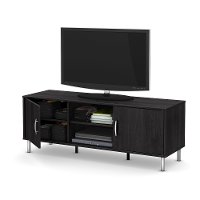 10001 Gray Oak TV Stand with Doors - Renta