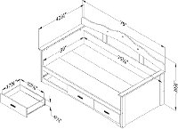 10003 White Twin Daybed with Storage - Tiara -4