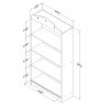 10002 White 4 Shelf Bookcase - Tiara -5