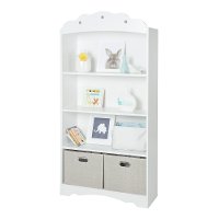 10002 White 4-Shelf Bookcase - Tiara -2