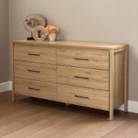 9068010 Rustic Oak 6-Drawer Double Dresser - Gravity
