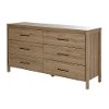 9068010 Rustic Oak 6-Drawer Double Dresser - Gravity-2