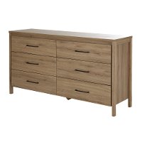 9068010 Rustic Oak 6-Drawer Double Dresser - Gravity-2