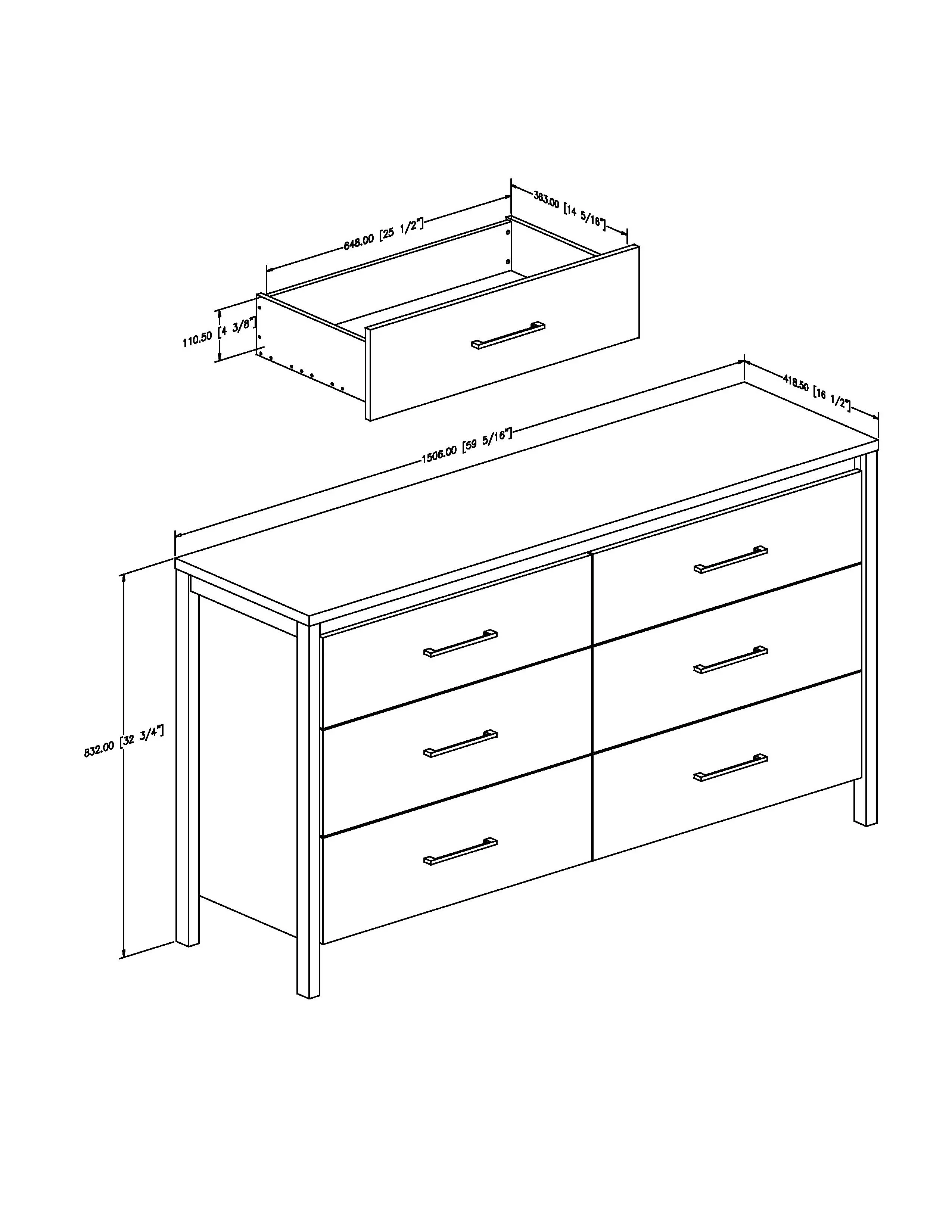 9068010 Rustic Oak 6-Drawer Double Dresser - Gravity-5