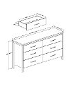 9068010 Rustic Oak 6-Drawer Double Dresser - Gravity-5