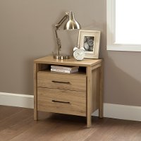 9068060 Rustic Oak 2-Drawer Night Stand - Gravity