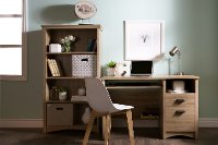 9064070 Rustic Oak Desk with 2 Drawers - Gascony-2