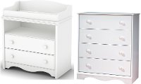 3680A2 White Changing Table and 4-Drawer Chest Set - Angel-2