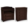 3559A2 Espresso Changing Table and 4 Drawer Chest Set - Angel