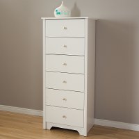 3150066 Pure White 6-Drawer Tall Chest - Vito