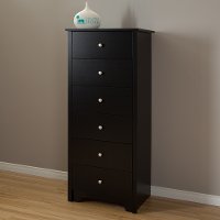 3170066 Black 6-Drawer Tall Chest - Vito