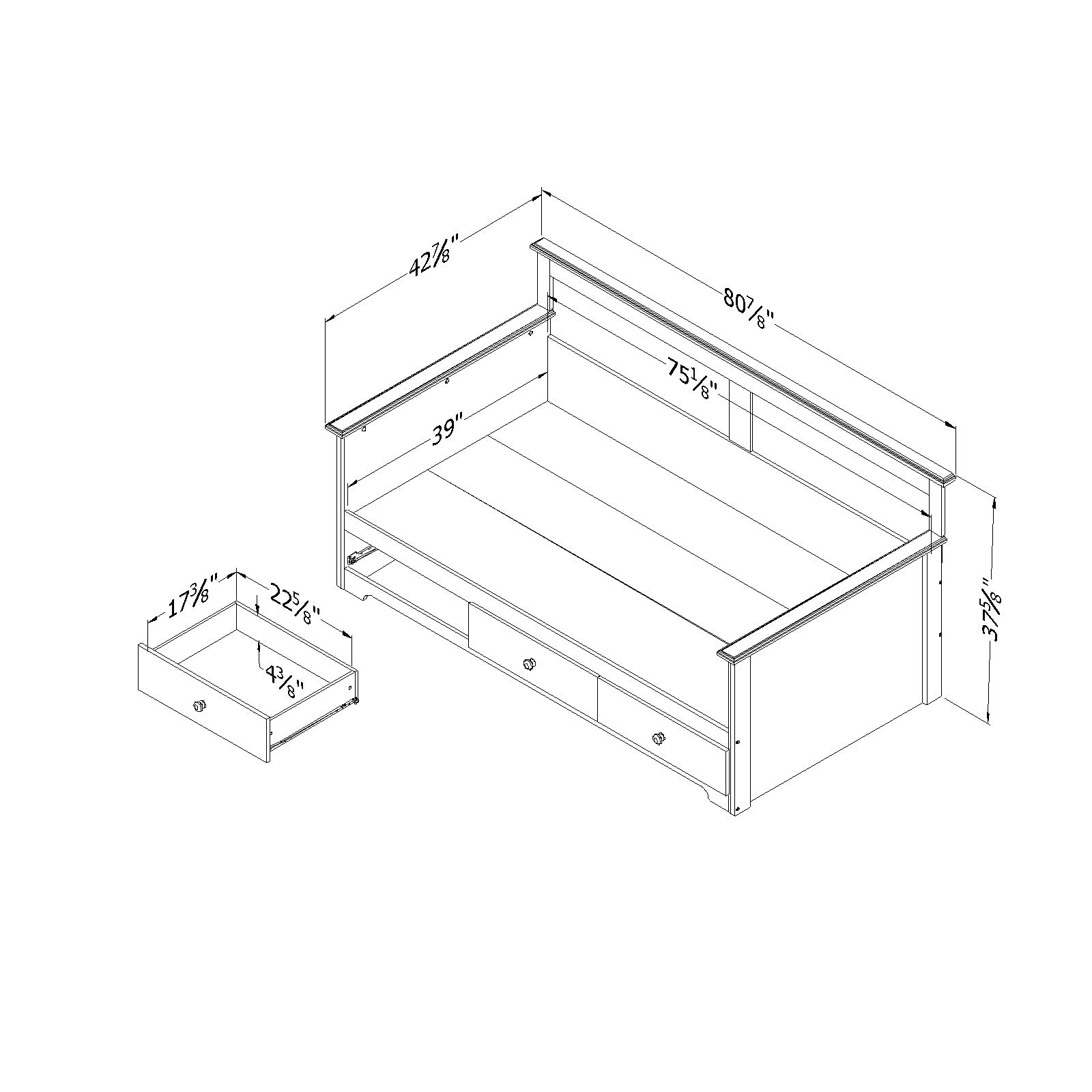 10079 Chocolate Twin Daybed with Storage - Summer Breeze-4