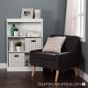8050141K White 3-Shelf Bookcase with 2 Storage Bins - Axess-2