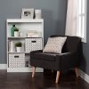 8050141K White 3-Shelf Bookcase with 2 Storage Bins - Axess-3