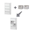 8050142K White 4-Shelf Bookcase with 2 Storage Bins - Axess-3