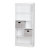 8050143K White 5-Shelf Bookcase with 2 Storage Bins - Axess