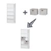 8050143K White 5-Shelf Bookcase with 2 Storage Bins - Axess-3