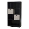 8050145K Black 4-Shelf Bookcase with 2 Storage Bins - Axess-1