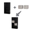 8050145K Black 4-Shelf Bookcase with 2 Storage Bins - Axess-3