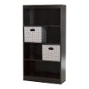 8050148K Chocolate 4-Shelf Bookcase with 2 Storage Bins - Axess-1