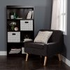 8050148K Chocolate 4-Shelf Bookcase with 2 Storage Bins - Axess-2