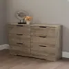 9075010 Holland Weathered Oak 6-Drawer Double Dresser - South Shore