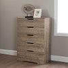 9075035 Clearance Weathered Oak 5- Drawer Chest - Holland