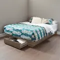 9075215 Holland Weathered Oak Full/Queen Platform Bed with Drawer (54/60 Inch) - South Shore