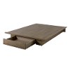 9075215 Weathered Oak Full/Queen Platform Bed with Drawer (54/60 Inch) - Holland-2